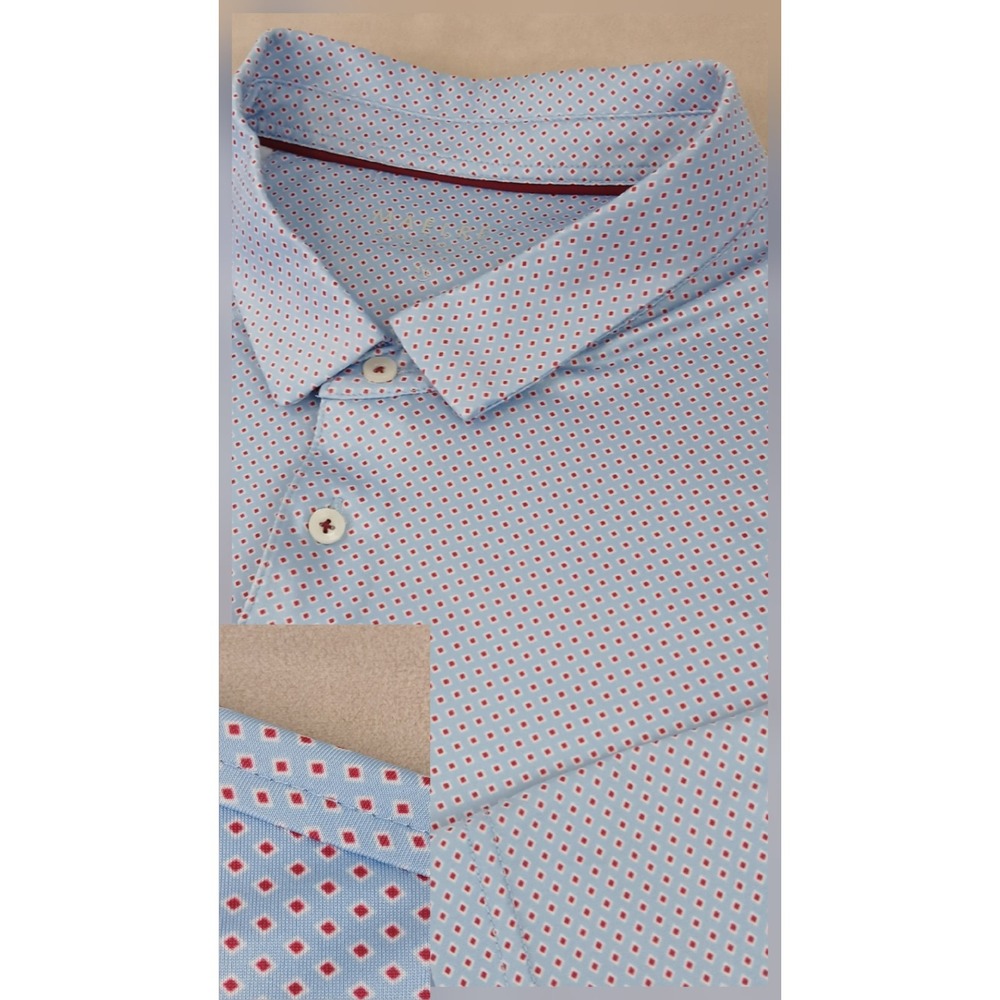 Maelreg 4XL Mens Polo Shirt Golf‎ Geometric 30x31 Stretch Performance FLAWS